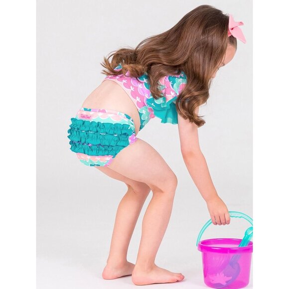 RUFFLEBUTTS Mermaid Butterfly Tankini 18-24 Months - Picture 2 of 8